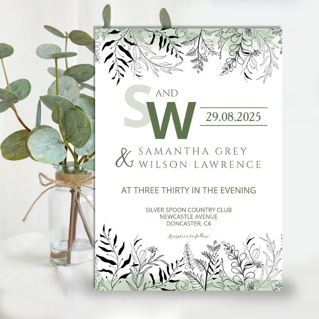 Convite Nature inspired Greenery  Wedding Invitation (Criador carregado)