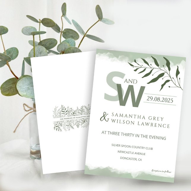 Convite Nature inspired Minimalist  Wedding Invitation (Criador carregado)