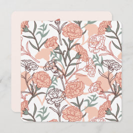 Convite Nature Inspirou Floral: Padrão De Flor De Cravos