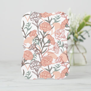 Convite Nature Inspirou Floral: Padrão De Flor De Cravos