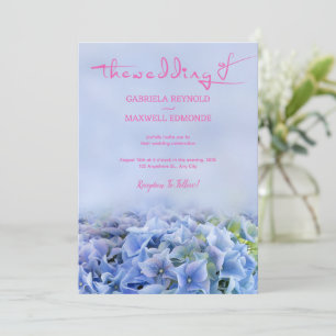 Convite Nature Purple Blue Hydrangea Weding