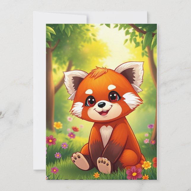 Convite Nature’s Hug in a Cute Red Panda (Frente)