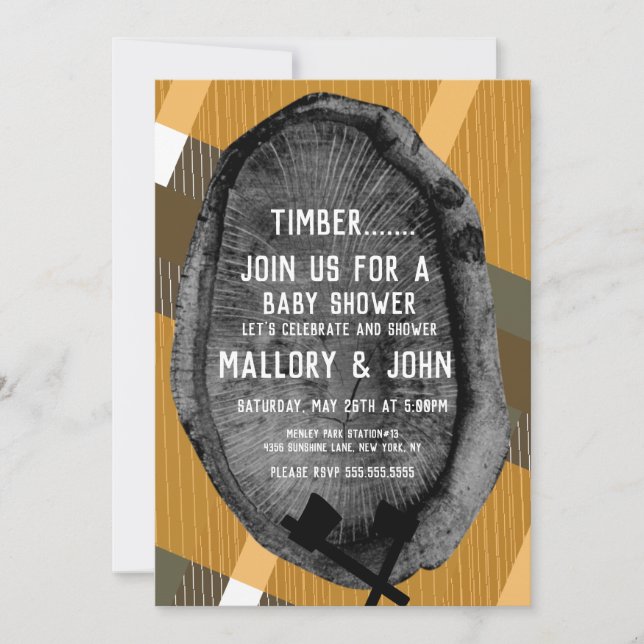 Convite Nature Trail Woods Adventure Lumbarjack Fall (Frente)