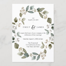 Convite Nature Watercolor Eucalyptus Deixa Casamento De Qu