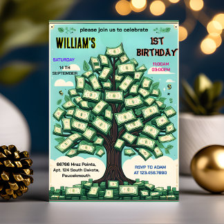 Convite Natureza Legal Apenas Dinheiro 13 de Árvore de Din
