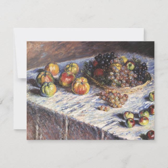 Convite Natureza-morta com Maçãs e Uvas de Claude Monet (Frente)