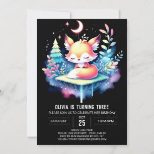 Convite Natureza Personalizada Fox Birthday digital