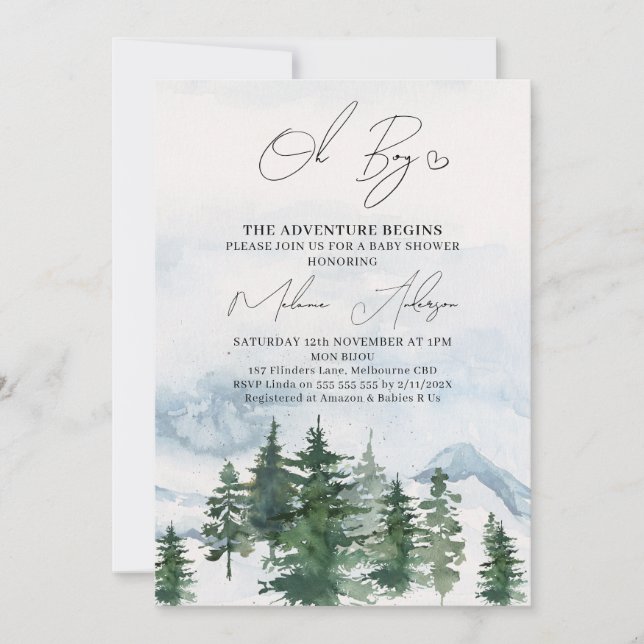 Convite Natureza Selvagem A Aventura Começa Chá de fraldas (Frente)