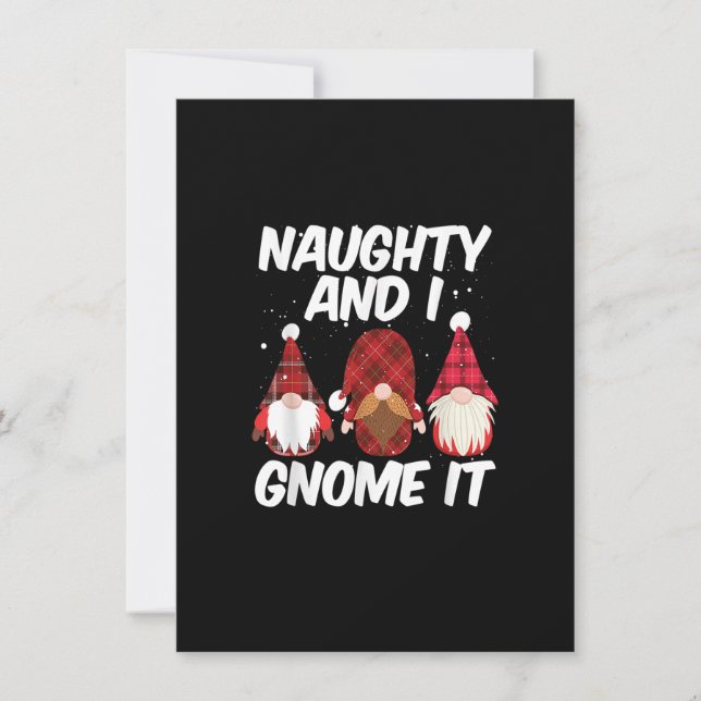 Convite Naughty And I Gnome It Nordic Gnomes Christmas Nau (Frente)