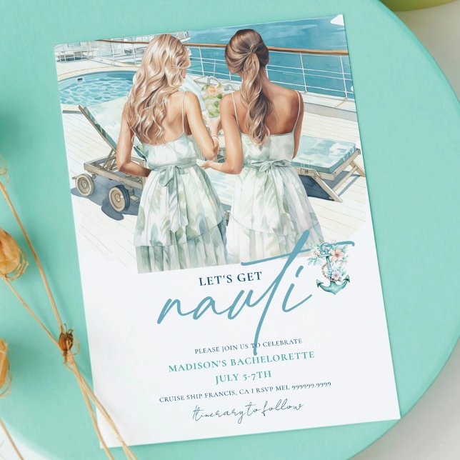 Convite Nauti Bachelorette, Vamos de cruzeiro (Criador carregado)