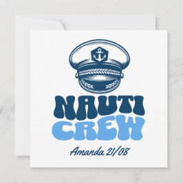 Convite nauti crew retro blue