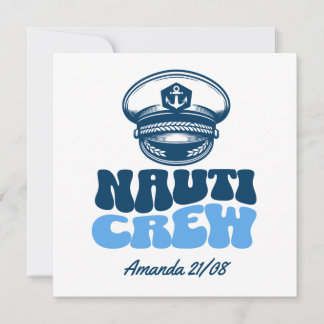 Convite nauti crew retro blue 