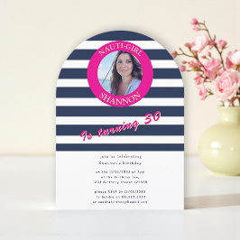 Convite Nautical 30th Birthday Photo Arch Invitation