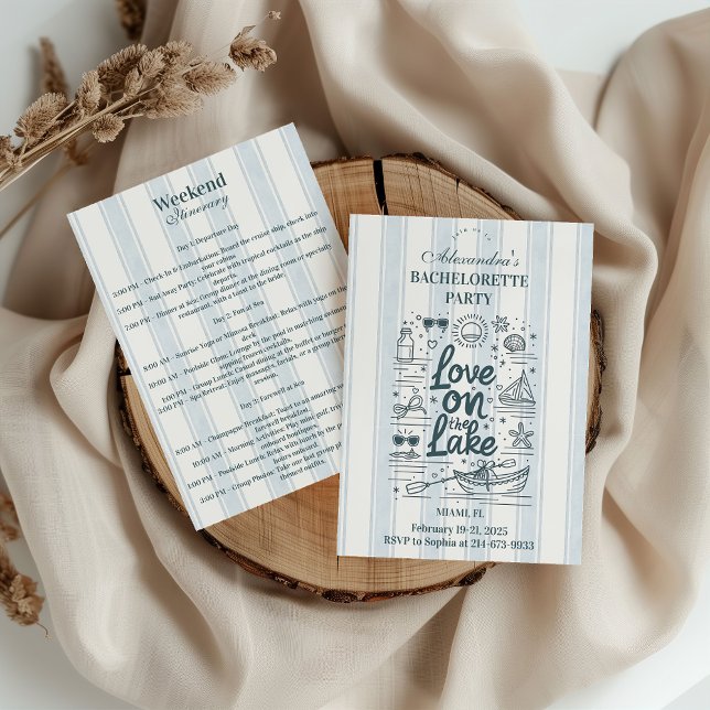 Convite Nautical Lake Weekend Bachelorette Itinerary (Criador carregado)