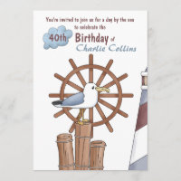 Convite náutico da vara da gaivota