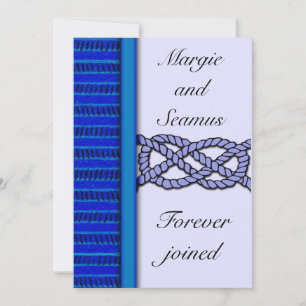 Convite Náutico De Casamento Azul Escuro