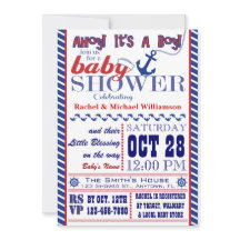 Convite náutico do chá de fraldas do bebé