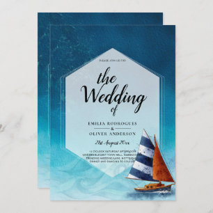 Convite Náutico para Casamento com Barco à Navegaç