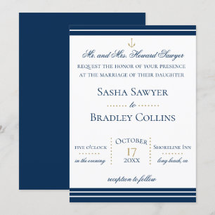 Convite Náutico para Casamento de Marinho de Quad