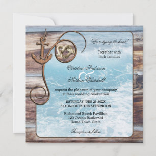 Convite Náutico Para Casamento No Oceano De Madei