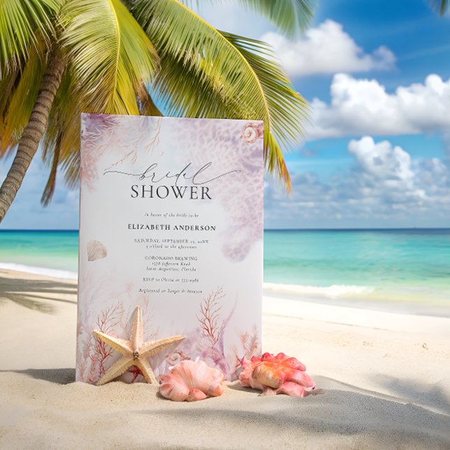 Convite Náutico subaquático | Chá de panela costeiro (Criador carregado)