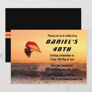 Convite Navegação No Sunset Surfer Sailboarding Personal