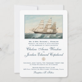 Convite Navio Clipper de Navegação Náutica | Casamento clá