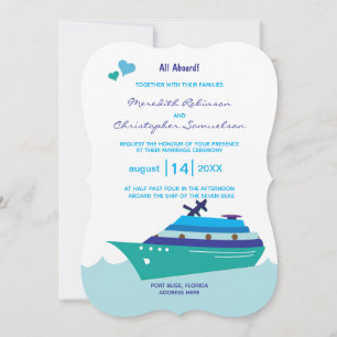 Convite Navio De Cruzeiro De Casamento A Bordo De Copas Az