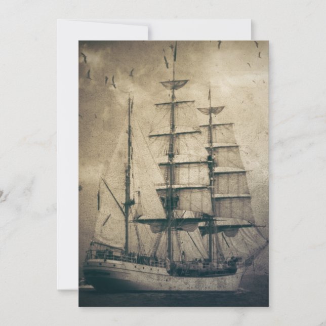 Convite Navio de navegação marítima marítimo (Frente)