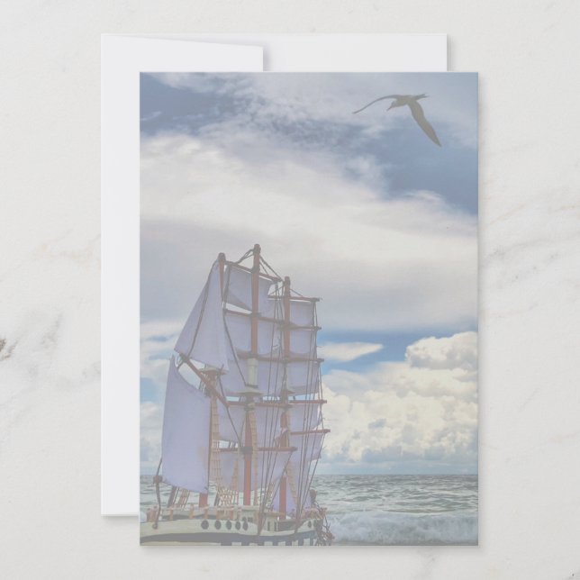 Convite Navio no Mar - Opacidade Baixa (Frente)