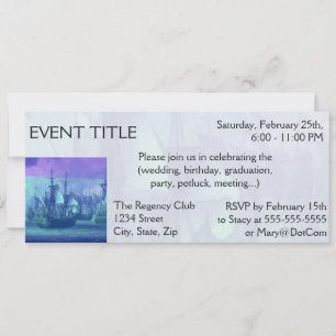 Convite Navio Velejando no Alto Mar.