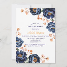 Navy and Burnt Orange Floral Brunch & Bubbly