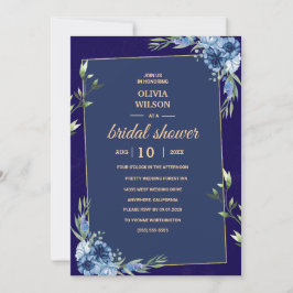 Convite Navy Blue Burgundy Gold Pink Bridal Shower