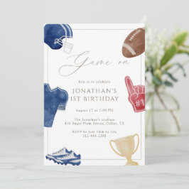 Convite Navy Game On Football Birthday