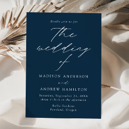 Convite Navy Modern Elegance Wedding