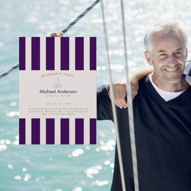 Convite Navy Sailboat Retirement Party  (Criador carregado)
