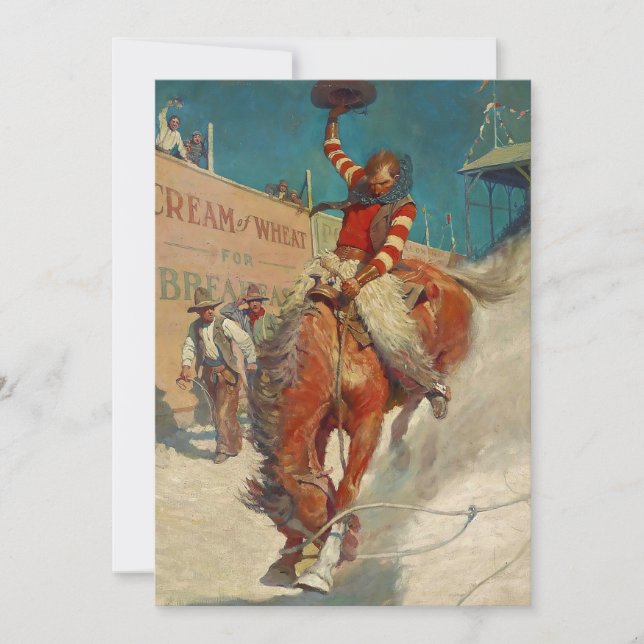 Convite NC Wyeth Pintura Histórica "The Rodeo" (Frente)