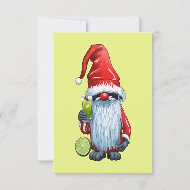 Convite Ndic Nisse Gnomo Gonk Segurando Um Copo ‎ Limão (Frente)