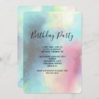 Nebulosa Verde Moderna Desbotou Aquarela