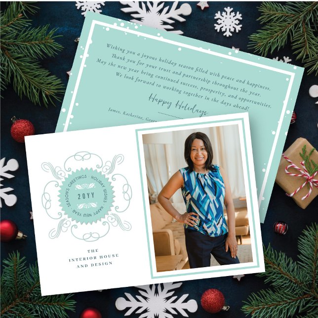 Convite Negócios de Foto Clássica de Seal Saudações da Est (Criador carregado)