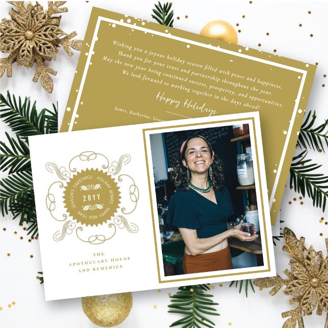 Convite Negócios de Foto Clássica de Seal Saudações da Est (Criador carregado)