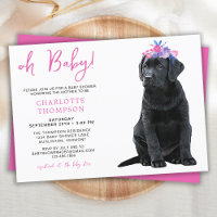 Negra Chá de fraldas de Labrador Cachorro Rosa