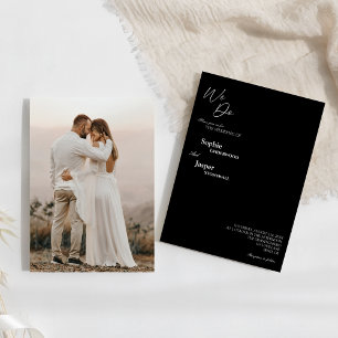 Convite Negra Clássica Moderna Fazemos Casamento Fotográfi