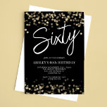 Convite Negra moderna e Dourado 60º aniversário<br><div class="desc">Crie o seu próprio moderno negro e Dourado 60º Convite de Aniversário! Personalize esta design com seu próprio texto. Você pode personalizar ainda mais este design selecionando o botão "Editar Detalhes",  se desejar.</div>