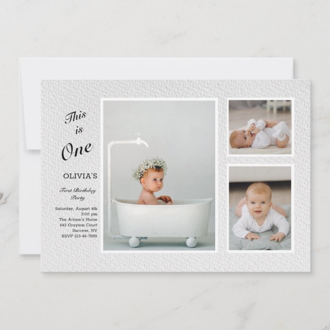 Convite Negrito com 3 Fotos (Frente)