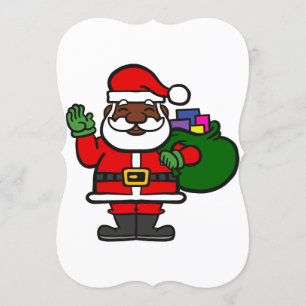 Convite negro africano santa claus xmas