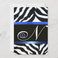 NEGRO BRANCO BRANCO ZEBRA FUR MONOGRAMA, Sapphire
