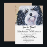 CONVITE NEGRO DOCE E PUPPY BRANCO DESEJA FELIZ ANIVERSÁRIO<br><div class="desc">Este doce e adorável cachorrinho preto e branco te dá as boas-vindas a uma Festa de aniversário divertida para você e para o seu, seja para adultos ou crianças. Um convite único para aniversários de qualquer idade! - imagem do criador da pintura de aquarela original. Todo o convite pode ser...</div>