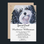 CONVITE NEGRO DOCE E PUPPY BRANCO DESEJA FELIZ ANIVERSÁRIO<br><div class="desc">Este doce e adorável cachorrinho preto e branco te dá as boas-vindas a uma Festa de aniversário divertida para você e para o seu, seja para adultos ou crianças. Um convite único para aniversários de qualquer idade! - imagem do criador da pintura de aquarela original. Todo o convite pode ser...</div>