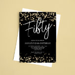 Convite Negro moderno e Dourado 50º aniversário<br><div class="desc">Crie seu próprio Dourado e negro 50º Convite de Aniversário! Personalize esta design com seu próprio texto. Você pode personalizar ainda mais este design selecionando o botão "Editar Detalhes",  se desejar.</div>